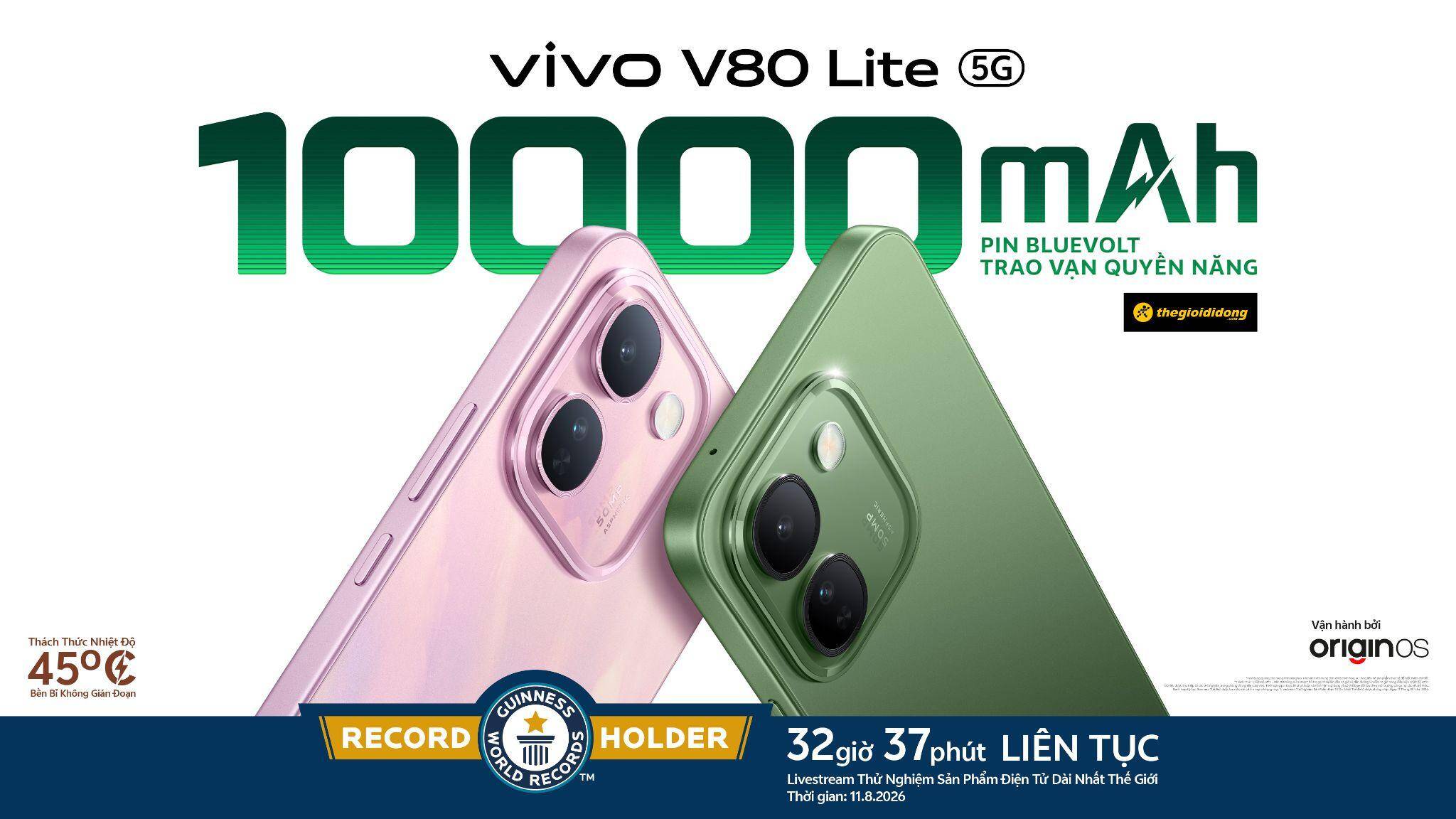 vivo V80 Lite 5G chính thức ra mắt: Mang điện thoại pin 10.000mAh đạt KỶ LỤC GUINNESS THẾ GIỚI™ đến với người dùng Việt. - 2