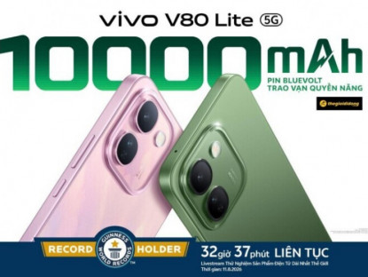 Thông tin doanh nghiệp - vivo V80 Lite 5G chính thức ra mắt: Mang điện thoại pin 10.000mAh đạt KỶ LỤC GUINNESS THẾ GIỚI™ đến với người dùng Việt.