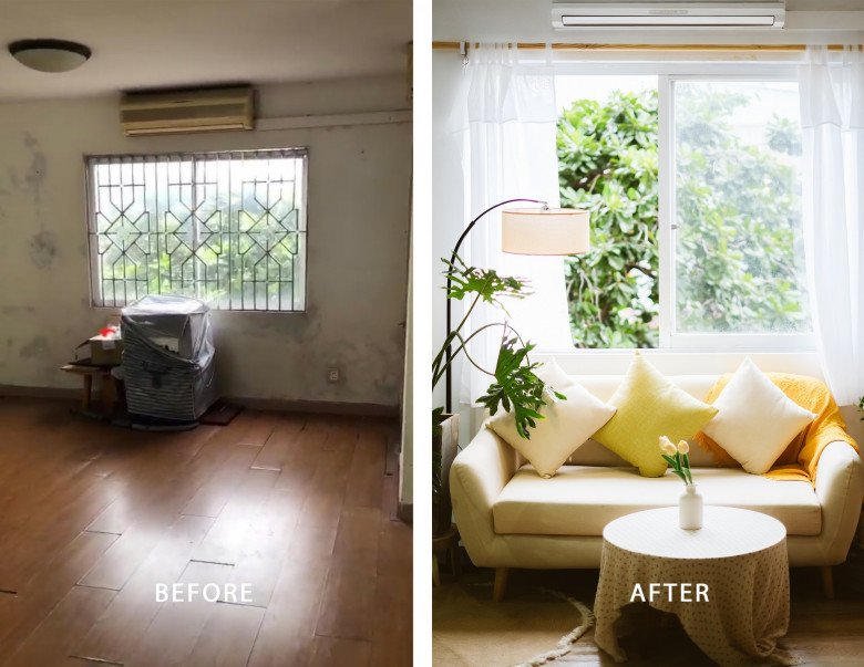 Cải tạo căn hộ cũ nứt vỡ thành nhà mới xinh lung linh, 9X được hỏi thông tin tới tấp - 1
