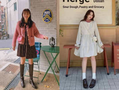 Giải trí - Cách phối giày dép với đầm babydoll chuẩn phong cách Hàn