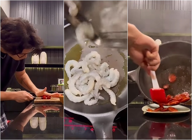 Chồng Ngô Thanh Vân nấu ăn mừng tin vui của bà xã, vẻ mặt mẹ vợ gây chú ý - 14