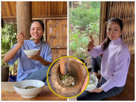 "Hoa hậu nghèo nhất Việt Nam" H'Hen Niê khoe 5 món giã mộc mạc của quê mình, ăn hết mấy tô cơm