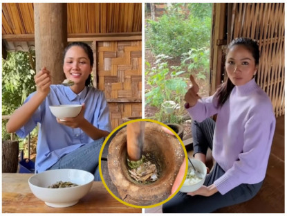 Gia đình - &quot;Hoa hậu nghèo nhất Việt Nam&quot; H'Hen Niê khoe 5 món giã mộc mạc của quê mình, ăn hết mấy tô cơm