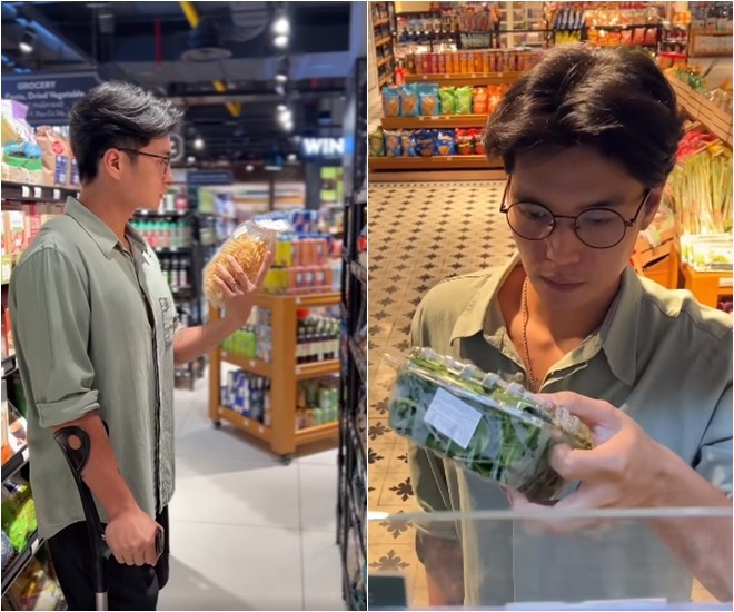 Chồng Ngô Thanh Vân chống nạng vẫn vào bếp, vừa nằm viện về còn đau đã tập tễnh chiều vợ làm món ngon - 3