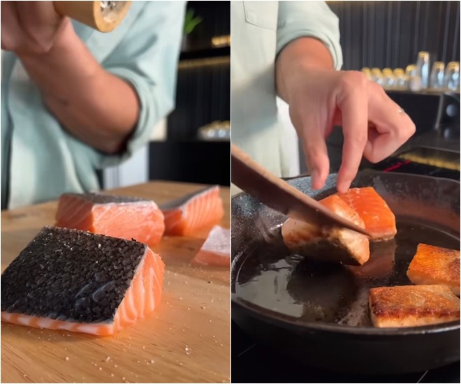 Chồng Ngô Thanh Vân chống nạng vẫn vào bếp, vừa nằm viện về còn đau đã tập tễnh chiều vợ làm món ngon - 9