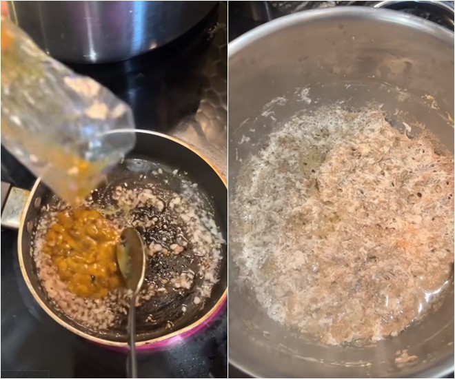 Mẹ bầu Trương Mỹ Nhân vào bếp làm bún riêu cua nhưng chế biến hơi lạ - 7