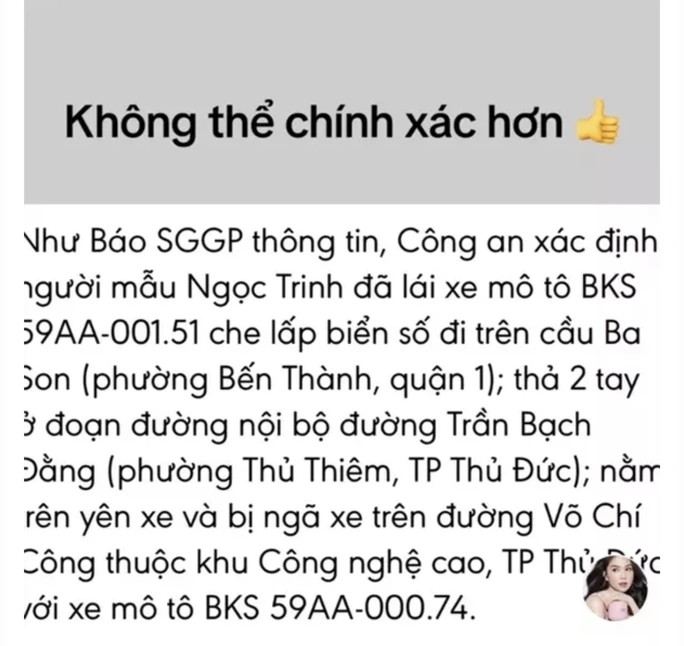 Những phát ngôn của Ngọc Trinh về ồn ào &#34;làm xiếc&#34; trên mô tô trước khi bị bắt - 3
