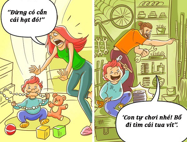 17 bức tranh chân thực về sự khác nhau giữa cách bố và mẹ nuôi dạy con - 2
