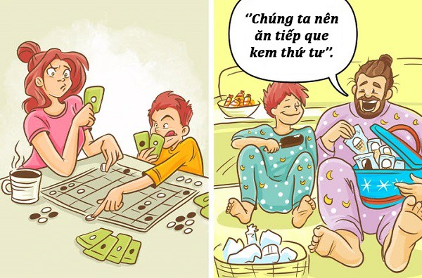 17 bức tranh chân thực về sự khác nhau giữa cách bố và mẹ nuôi dạy con - 18