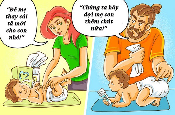 17 bức tranh chân thực về sự khác nhau giữa cách bố và mẹ nuôi dạy con - 5