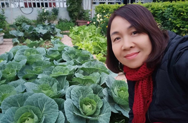 Cô giáo Bắc Giang làm vườn cực mát tay, trồng rau rau xanh mướt, trồng hoa hoa khoe sắc