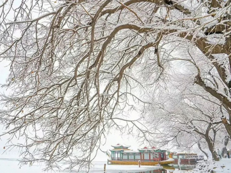 Cung điện mùa hè - Di Hòa Viên đẹp xao xuyến trong trận tuyết rơi đầu mùa