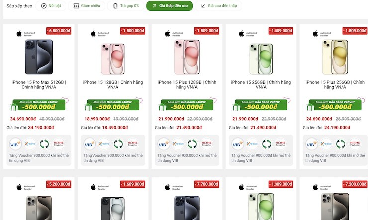 Giá iPhone 15 series tháng 10/2024: "Loạn nhịp" tăng, giảm - 3