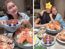 Đăng ảnh đồ ăn có món sashimi, diễn viên Hương Giang tiết lộ cả 2 lần mang thai đều nghiền cá hồi sống