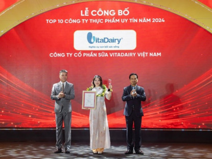 Thông tin doanh nghiệp - VitaDairy được vinh danh Top 10 Công ty Thực phẩm uy tín 2024