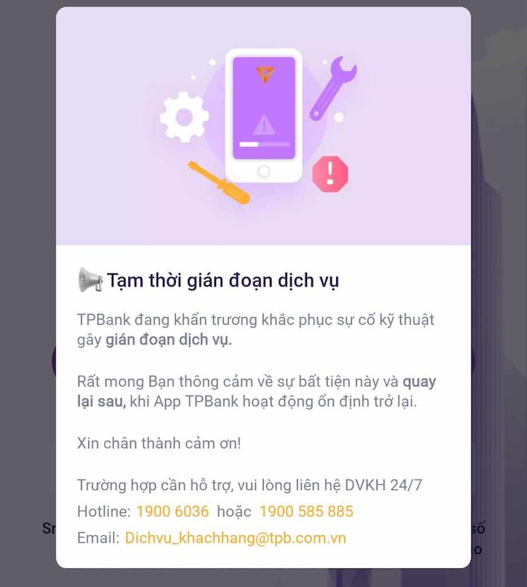 TPBank "sập" từ app tới web, khách hàng "than trời" - 1