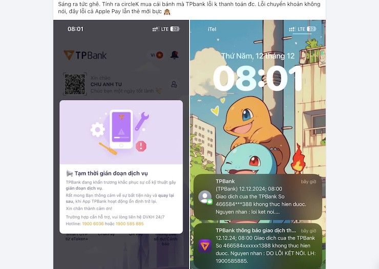 TPBank "sập" từ app tới web, khách hàng "than trời" - 3
