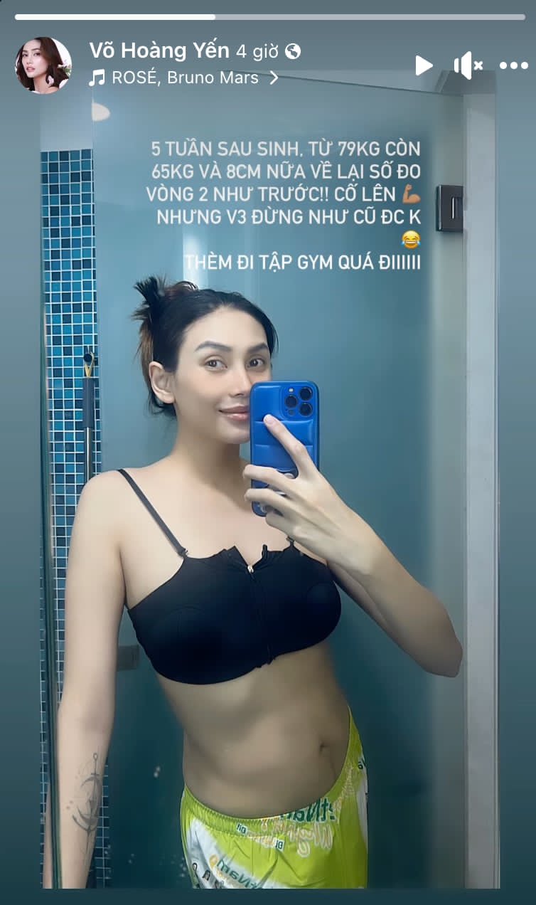 Võ Hoàng Yến gây sốt với vòng eo thon gọn chỉ 5 tuần sau sinh - 2