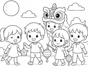 20 bức tranh tô màu lễ hội Trung thu, bé hòa cùng không khí rước đèn lồng đêm rằm