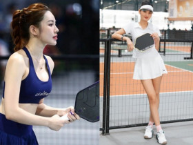 Hot girl Kiều Trinh so tài chân dài Lê Thúy cao 1m84 tranh chức vô địch pickleball