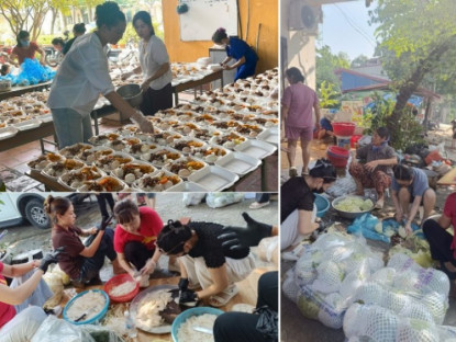 Gia đình - Người Hòa Bình chở hàng tạ thực phẩm đến Thái Nguyên nấu cơm cho vùng lũ