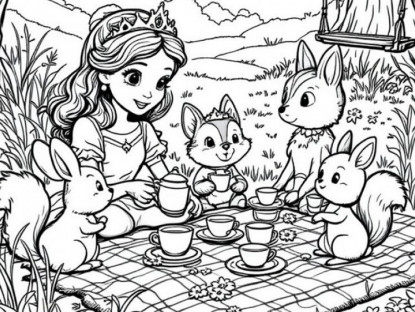 Gia đình - Tặng bé gái 20 bức tranh tô màu các nàng công chúa truyện cổ tích xinh đẹp