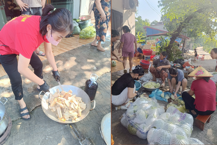 Người dân Hòa Bình chở 6 xe thực phẩm đến Thái Nguyên nấu cơm cho vùng lũ - 1