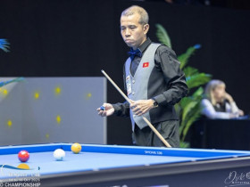 Quyết Chiến cùng đồng đội đại náo giải bi-a vô địch thế giới, dễ đấu siêu sao Dick Jaspers