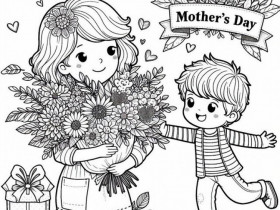 Tranh tô màu bé làm thiệp tặng mẹ, cô giáo nhân ngày 20/10