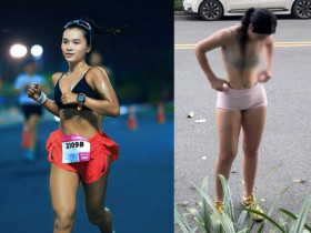 Hot girl Vy Phan làm nóng giải chạy tại TP.HCM, nói gì về cô gái “thả rông” chạy bộ?