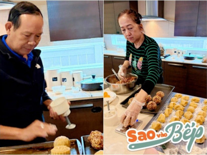 Gia đình - Mẹ vợ Lam Trường &quot;xuất chiêu&quot; làm món tuyệt phẩm cho đàn con, bố vợ nam ca sĩ đứng bên chăm chỉ phụ vợ