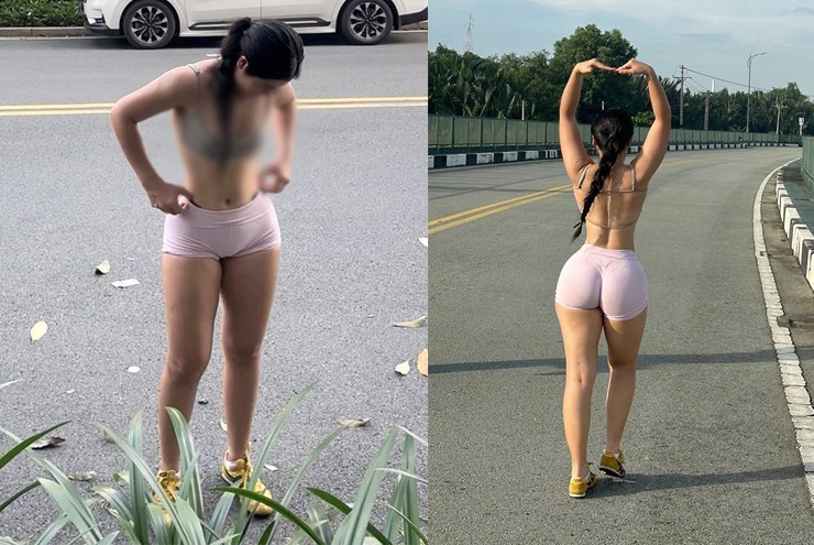 Cô gái “thả rông” chạy bộ khoe vòng ba 105 cm, gặp chuyện "dở khóc dở cười" - 1