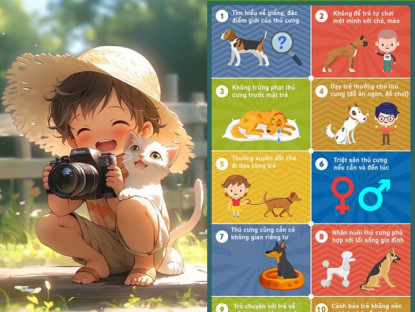 Gia đình - Infographic: 20 mẹo dạy con chơi an toàn với thú cưng, bài học đầu đời về lòng nhân ái