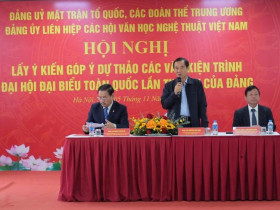 Phát huy trí tuệ văn nghệ sĩ, Liên hiệp các Hội Văn học nghệ thuật tổ chức Hội nghị lấy ý kiến góp ý dự thảo các Văn kiện Đại hội XIV của Đảng