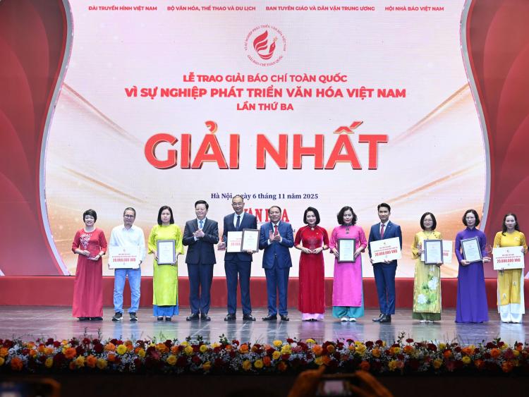 Vinh danh 95 tác phẩm tại Giải Báo chí toàn quốc Vì sự nghiệp phát triển Văn hóa Việt Nam lần thứ Ba