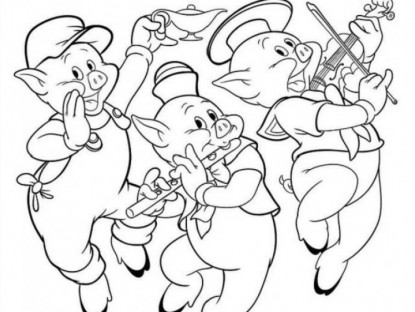 Gia đình - Tô màu tranh “Ba chú heo con”, thời gian cho bé vừa học vừa chơi thật vui