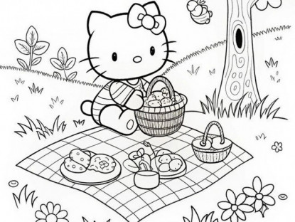 Gia đình - Tranh tô màu Hello Kitty - Người bạn nhỏ giúp bé yêu sáng tạo mỗi ngày