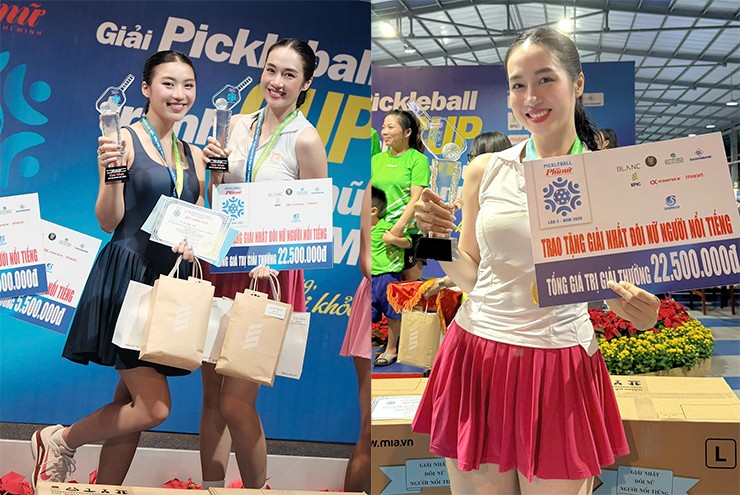"Chân dài" Lê Thu An vô địch pickleball, hoa khôi Đặng Yến liên tục có huy chương - 1