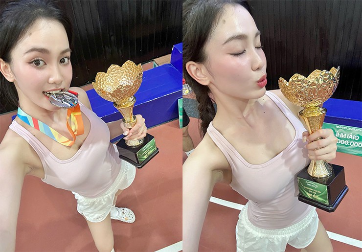 "Chân dài" Lê Thu An vô địch pickleball, hoa khôi Đặng Yến liên tục có huy chương - 4