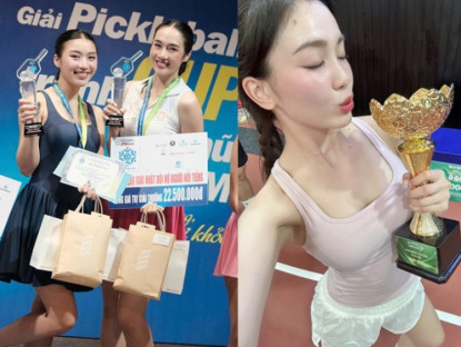 Thể thao - Siêu mẫu cao 1m76 Lê Thu An vô địch pickleball, hoa khôi Đặng Yến lại có huy chương