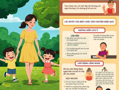 Gia đình - Infographic: Các bước giao tiếp gần gũi, giúp bố mẹ &quot;bắt sóng&quot; con tuổi dậy thì