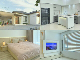 Mẹ đảm Nha Trang tiết kiệm nhiều năm xây được căn nhà sân vườn 2 tỷ, rộng 135m2, thiết kế đơn giản nhưng có gu