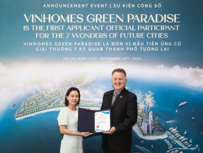 Thông tin doanh nghiệp - Vinhomes Green Paradise được công nhận là ứng viên đầu tiên của “7 kỳ quan đô thị tương lai” thế giới