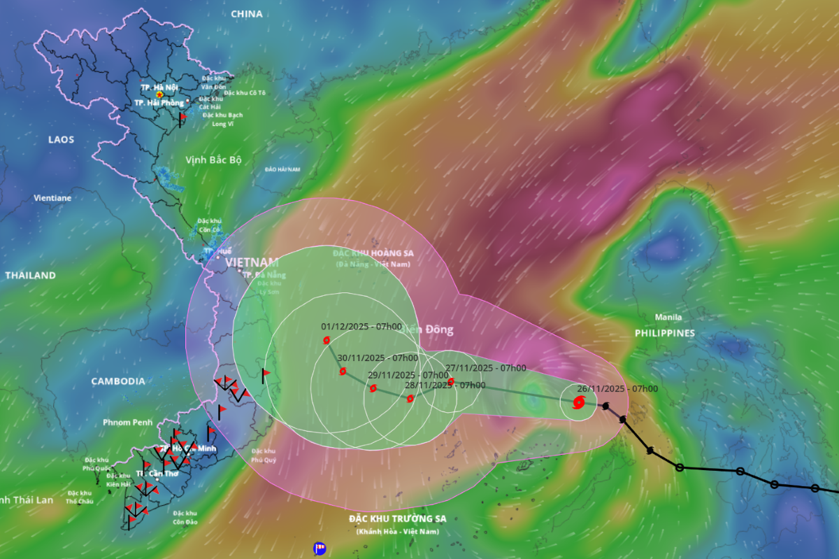 Bão số 15 đỉnh điểm giật cấp 14, có lúc lệch về Nam: Đây là cách theo dõi online thời gian thực - 2