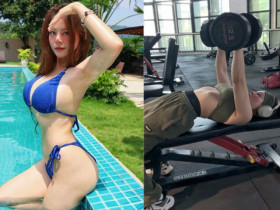 Hot girl làng gym khoe vòng ba nóng bỏng gần 100 cm, nâng tạ 200kg