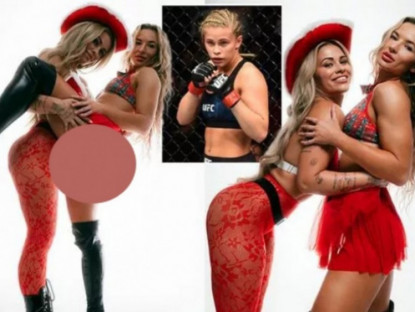 Thể thao - 2 kiều nữ UFC khoe loạt ảnh mặc &quot;xuyên thấu&quot;, đỏ mặt với tư thế &quot;nhạy cảm&quot;