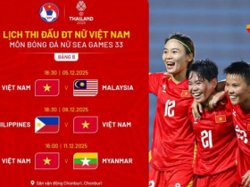 Lịch thi đấu bóng đá nữ SEA Games 33, lịch thi đấu ĐT nữ Việt Nam mới nhất