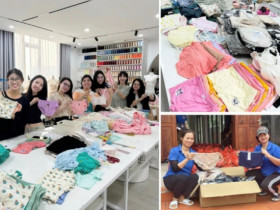 Hội chị em yêu may vá làm hàng ngàn chiếc đồ lót tặng bà con vùng lũ