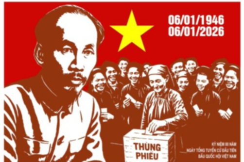 Tuyên truyền cổ động trực quan kỷ niệm 80 năm Ngày Tổng tuyển cử đầu tiên bầu Quốc hội Việt Nam - 1