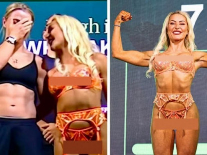 Thể thao - Nữ võ sĩ lộ &quot;vòng 1&quot; khi sắp thượng đài, vừa bẽ bàng vừa nhận thất bại